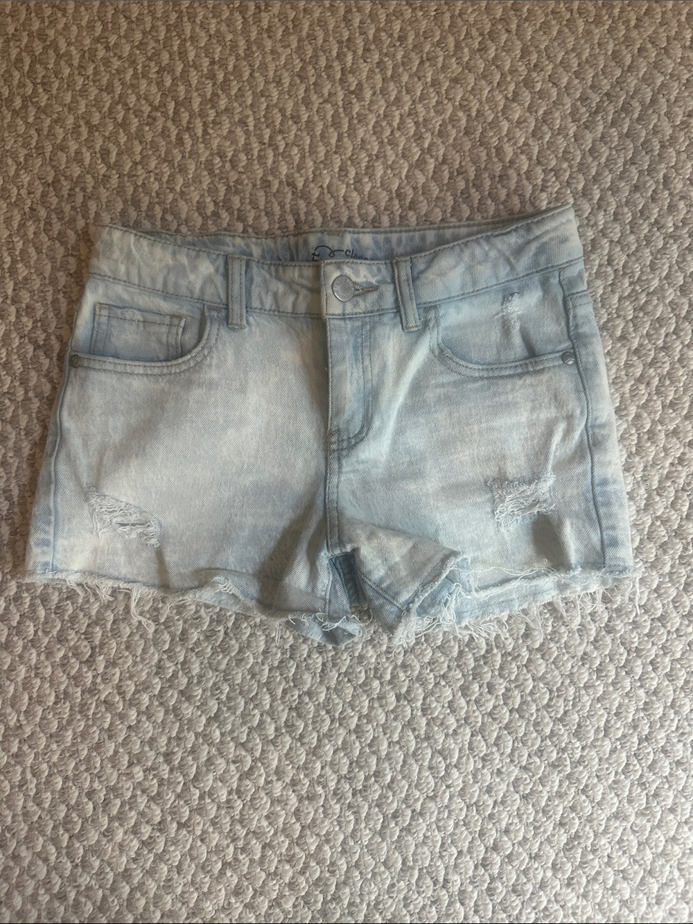 art class Light Wash Distressed Denim Shorts